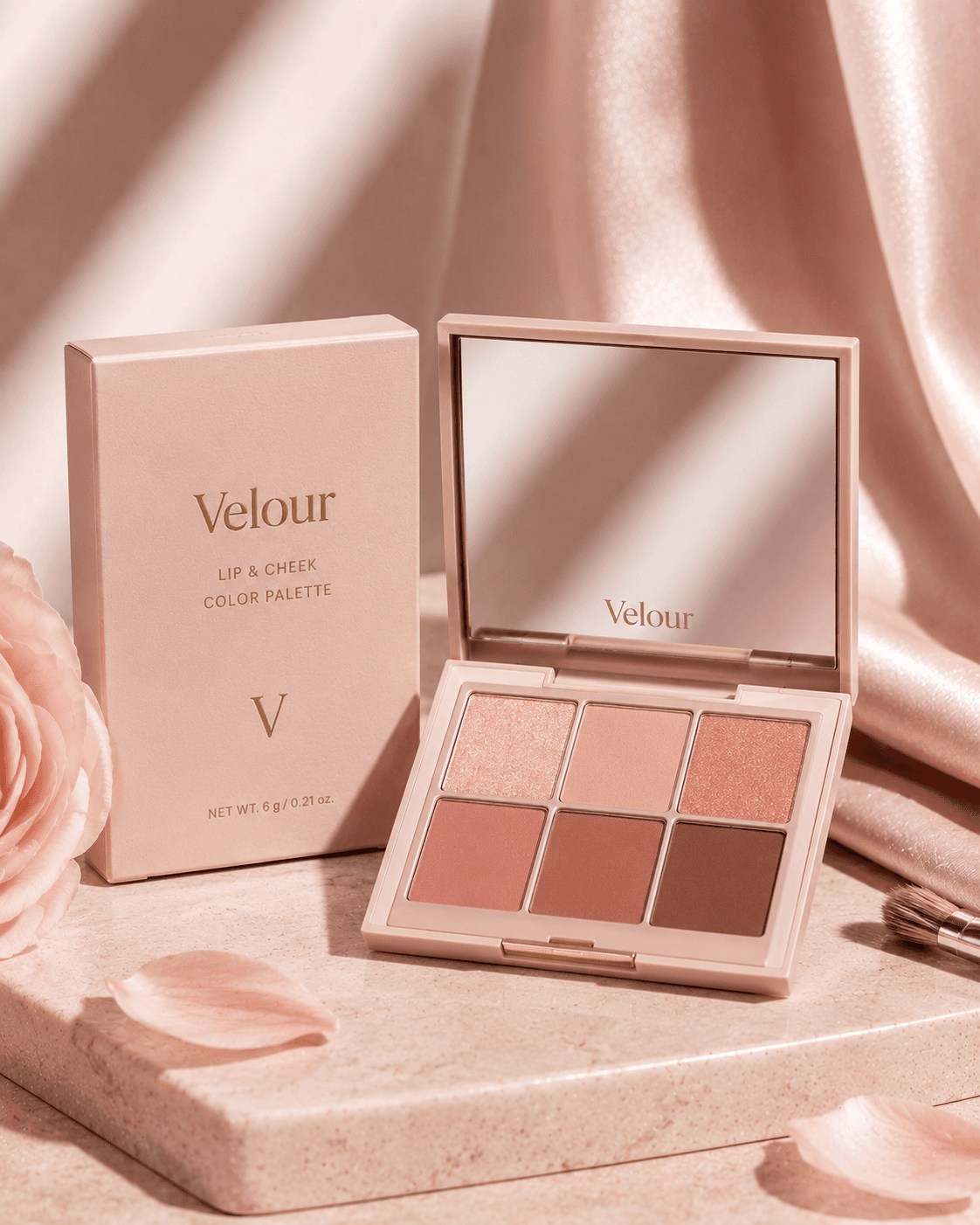 Velour Palette Rosée 로제 아이섀도우 팔레트 6g 섀도우 6종 구성
